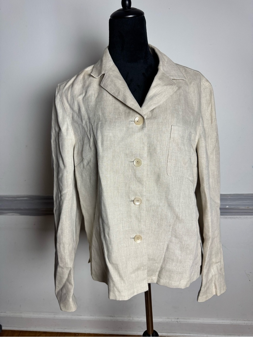 Talbots Cream Linen Blazer Jacket